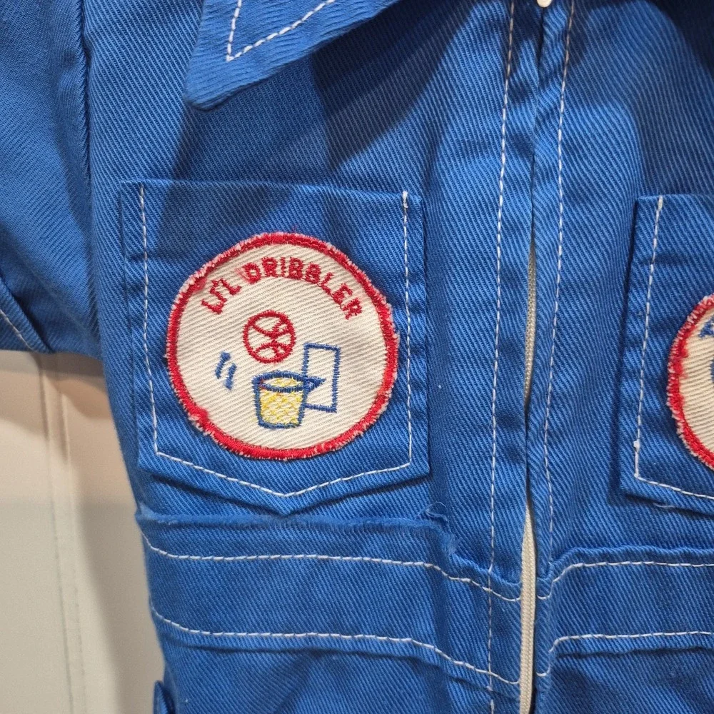 Vintage Boys Coverall/Astronaut Suit Sports Theme READ